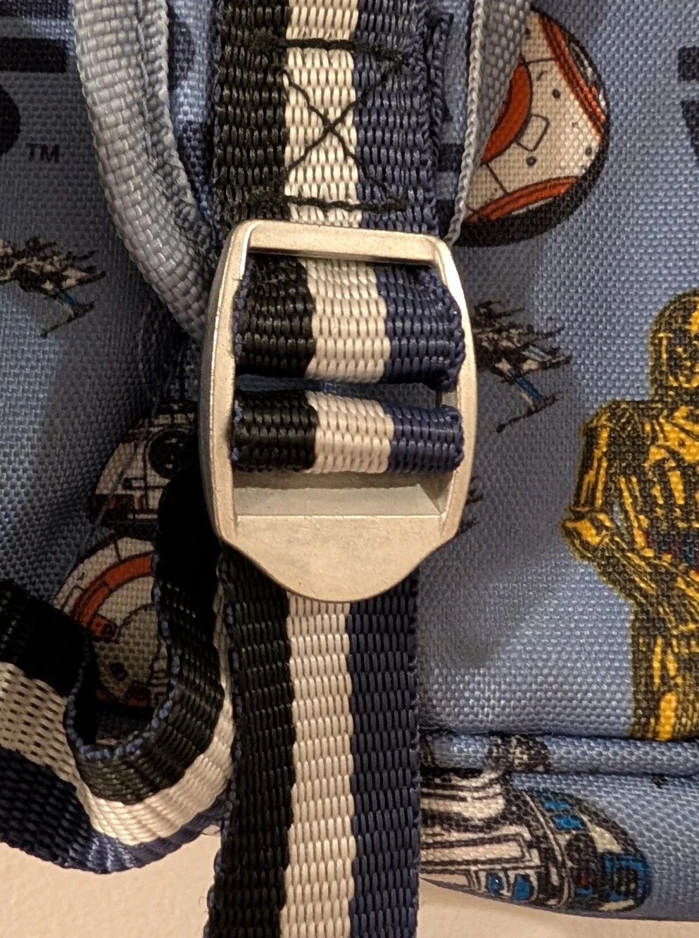 Pottery Barn Kids Star Wars Small Kids Backpack - Blue Droid Print